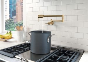 Sleek Solutions: Rose gold commercial pot fillers for Contemporary Kitchens